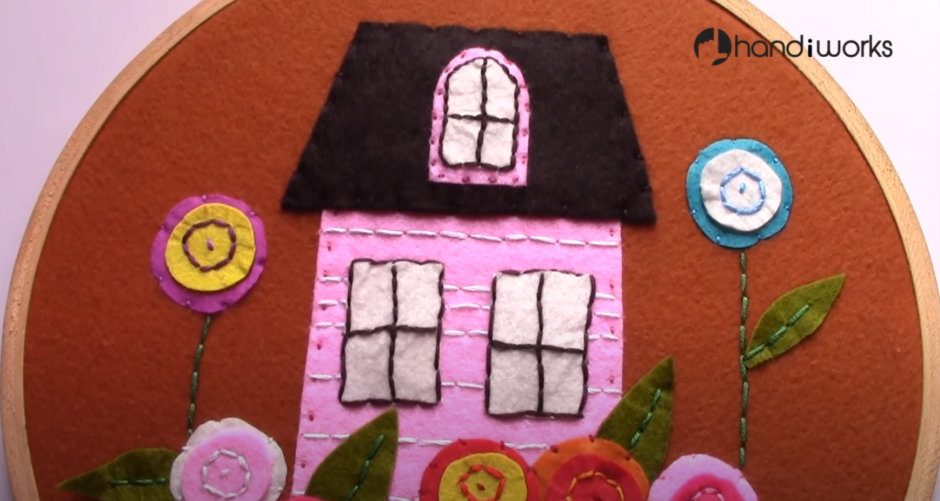 Embroidered house art