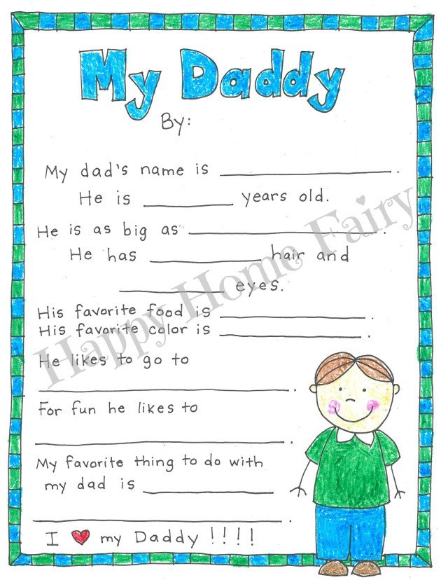 Printable Father's Day interview page