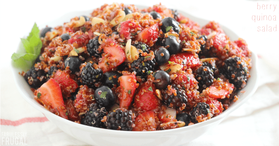 Plant-based berry quinoa salad