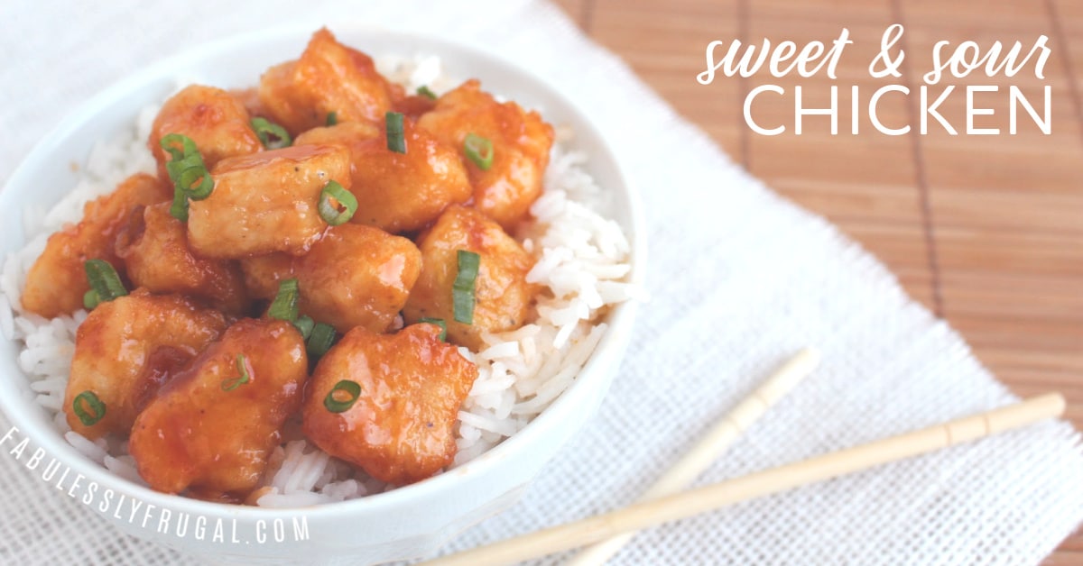 Sweet and sour chicken on rice