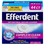 Amazon: 44 Tablets Efferdent Anti-Bacterial Denture Cleanser | 5-in-1 Cleansing...