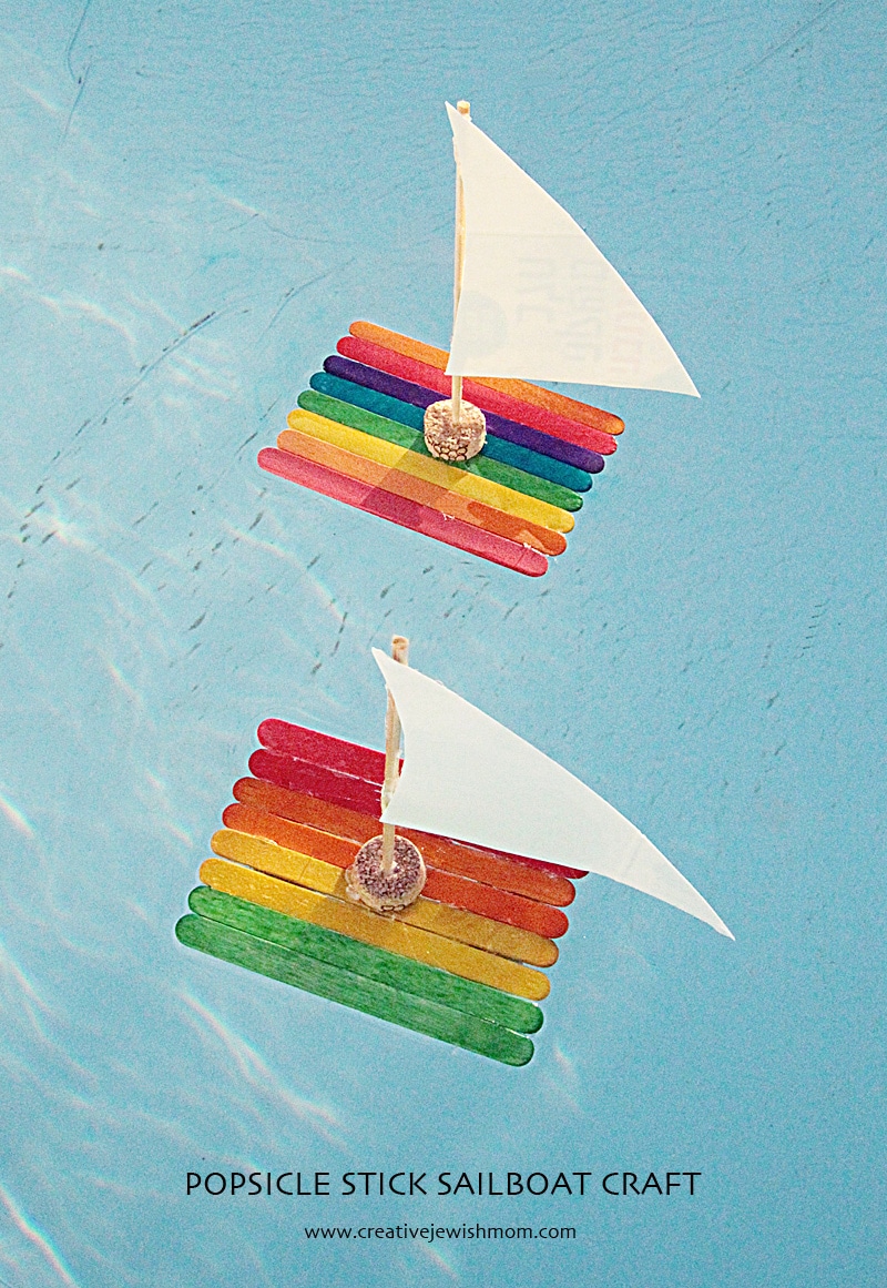 Two popsicle stick sailboats