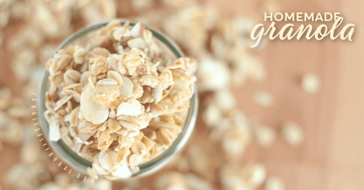 Cup of homemade granola