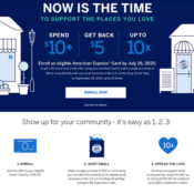 American Express: Spend $10+ to Support Small Businesses, and Get Back...