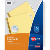 Amazon: Avery 5-Tab Binder Dividers, Insertable Clear Big Tabs as low as...