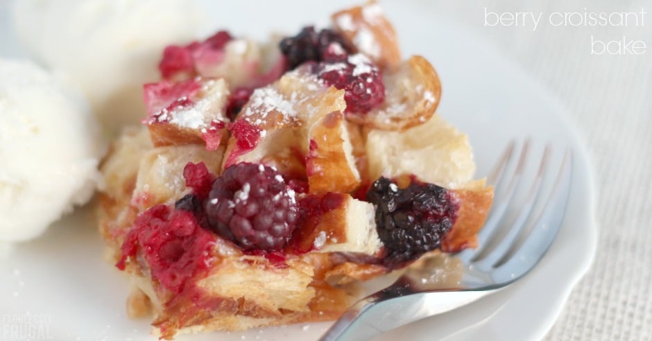 Raspberry and croissant bake