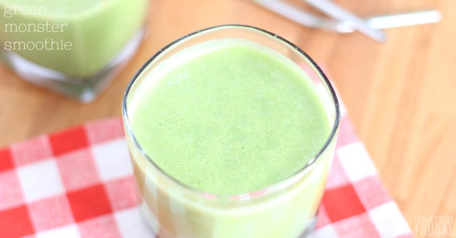 Glass of a green summer smoothie