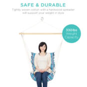 Best Choice Products: Padded Indoor/Outdoor Cotton Hammock Chair $43.49...