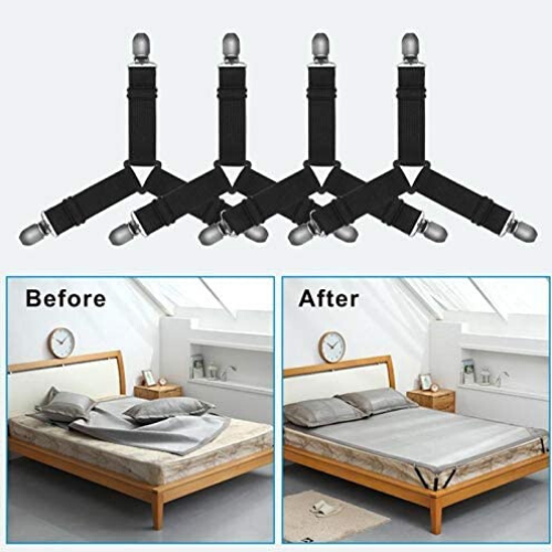 Amazon: Set of 4 Adjustable Bed Sheet Holder Straps, Non-Slip Elastic
