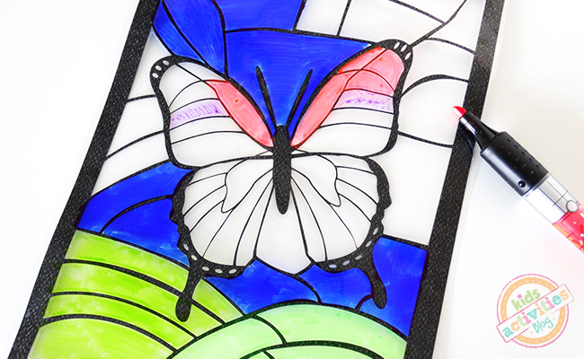Half finished butterfly stained glass