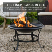 Best Choice Products: Steel Outdoor Patio Fire Pit Bowl with Screen Cover...