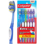 Amazon: THREE 6 Count Colgate Extra Clean Toothbrushes, Full Head, Soft...
