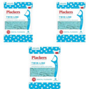 Amazon: THREE 75 Count Plackers Twin-Line Dental Floss Picks as low as...