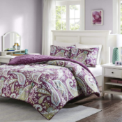 Amazon: Ultra Soft Paisley Print Quilted Faux Fur Reversible Twin Comforter...