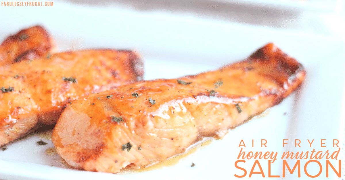 Salmon drizzled with honey mustard sauce