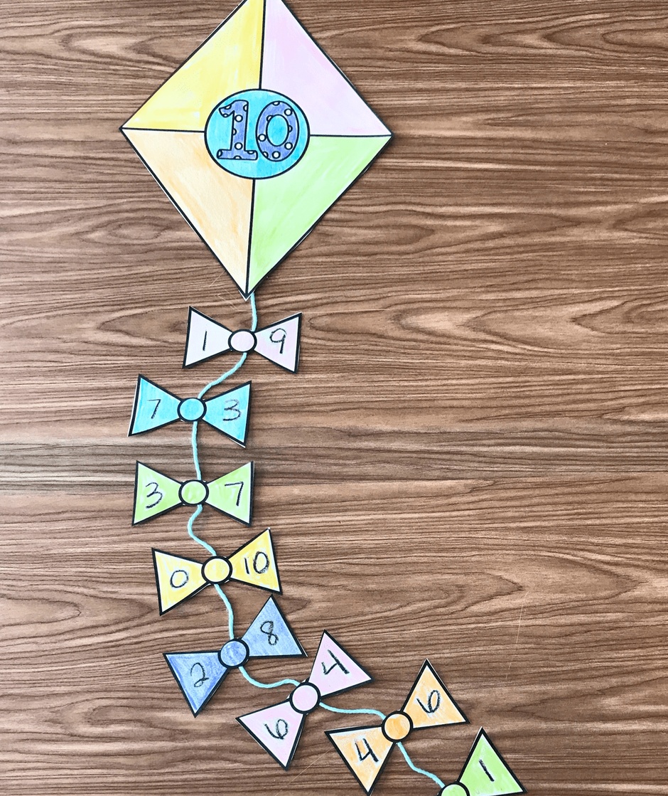 Kite with numbers on it