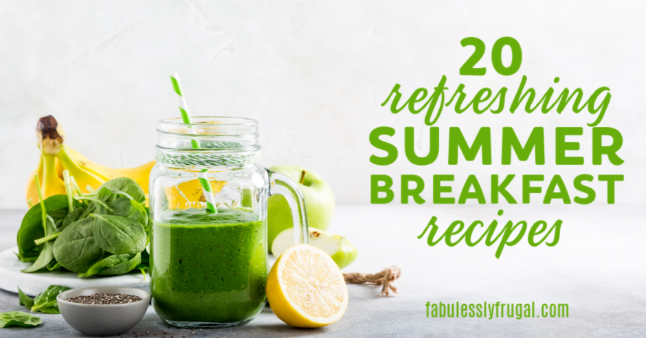 Green smoothie and other summer breakfast foods