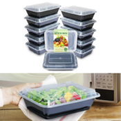 Amazon: 12-Pack Reusable Meal Prep Containers Single Lids Bento, 28 oz...