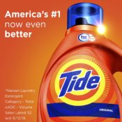 Amazon: 64 Loads Tide HE Turbo Clean Laundry Detergent Liquid, Original...