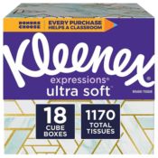 Amazon: Kleenex Expressions Ultra Soft Facial Tissues, 18 Cube Boxes, 65...
