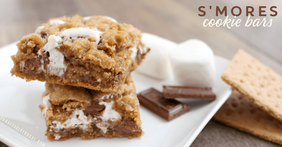 Easy S'mores Cookie Bars Recipe - Fabulessly Frugal