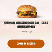 Today Only! Burger King: $0.59 Cheeseburgers
