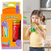 Amazon: The First Years 4-Pack Take & Toss Spill Proof Straw Cups,...