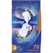 Amazon: 78 Count Always Infinity Feminine Pads with Wings, Size 4, Overnight...