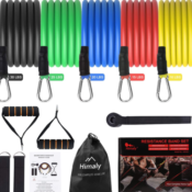 Get Your Workout At Home with This Must have 11 Piece Set Resistance Bands,...