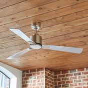Amazon: Rivet Modern Cylindrical 3 Blade Flush Mount Ceiling Fan with Remote...