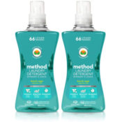 Amazon: TWO 66 Loads 4x Concentrated Method Laundry Detergent Bottles $7.99...