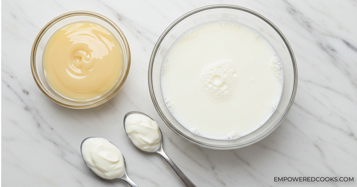 ultra-filtered and ultra-pasteurized milk, yogurt starter, and sweetened condensed milk