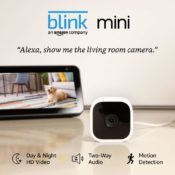 Blink Mini Compact Indoor Smart Security Camera $24.99 (Reg. $34.99) +...
