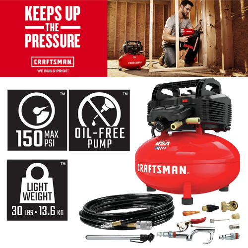 Craftsman 6 Gallon Air Compressor w/ 13 Piece Accessory Kit $149.02 (Reg.  $328) + Free Shipping - FAB Ratings! 4,000+ 4.7/5 Stars! - Fabulessly Frugal