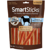 Amazon: 10 Count SmartSticks With Real Peanut Butter, Rawhide-Free Chew...