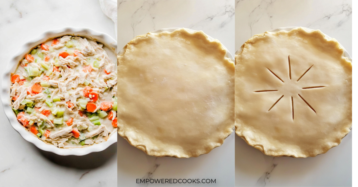 Steps for Filling Chicken Pot Pie