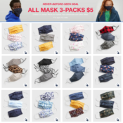 GAP: 3-Pack Face Masks $5 (Reg. $15) | All Mask 3-Packs for ages 4 &...