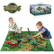 Amazon: Dinosaur Toy Figures with Activity Play Mat & Trees $14.99 After...