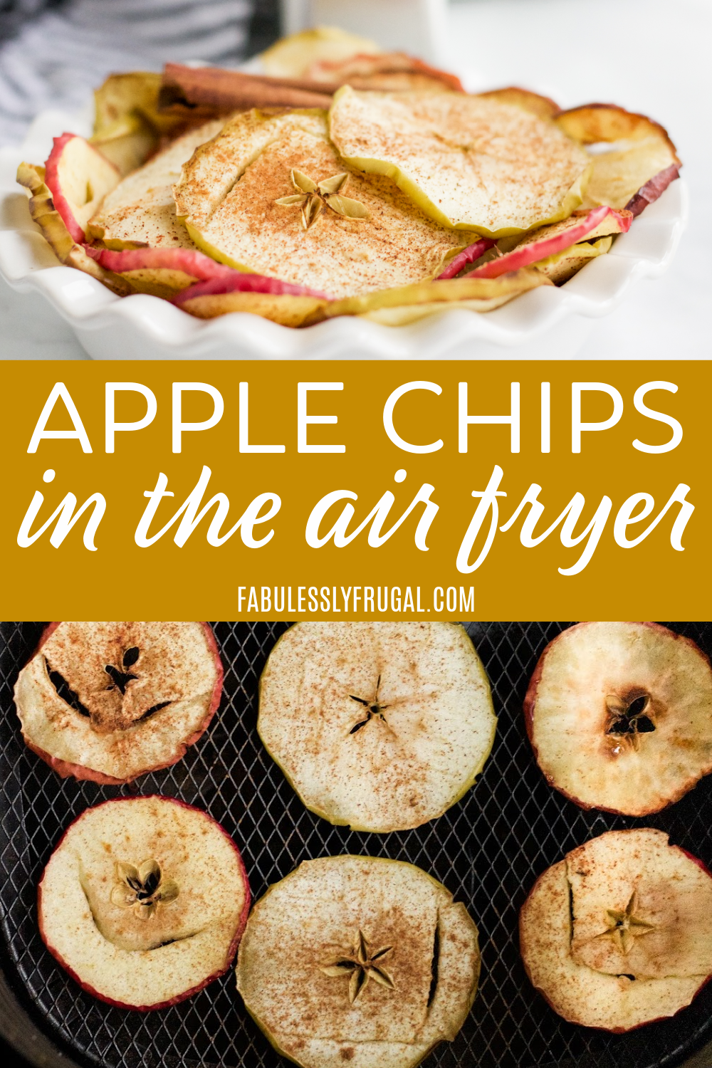 yummy air fryer apple chips for a healthy afternoon snack