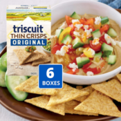 Amazon: 6 Boxes Triscuit Thin Crisps Original Whole Grain Wheat Crackers...