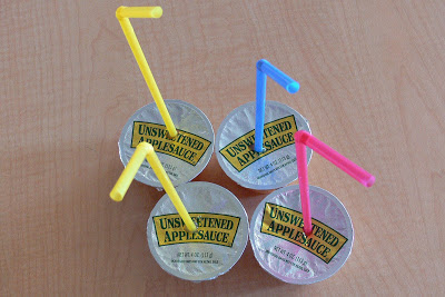 Apple sauce cups with straws