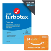 Today Only! Amazon: TurboTax Deluxe 2020 PC Download+ $10 Amazon Gift Card...