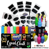 10-Pack Erasable Liquid Chalk Markers w/ 45 Chalkboard Labels as low as...