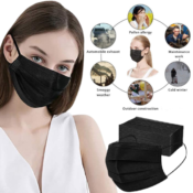 Amazon: 100-Count 3-Ply Disposable Face Masks w/ Ear Loops in Black $8.49...