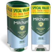 Save 25% on 2-Pack Mitchum Triple Odor Defense Antiperspirant Deodorant...