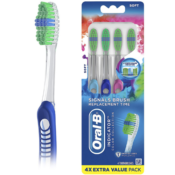 Amazon: 4-Count Oral-B Indicator Color Collection Manual Toothbrush as...