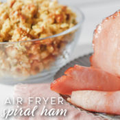 Air fryer ham is quick and easy. It takes half the time and it so sweet with this amazing honey brown sugar glaze