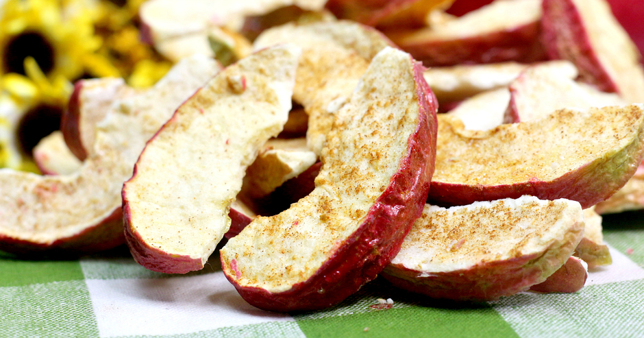 Cinnamon apple wedges stacked together