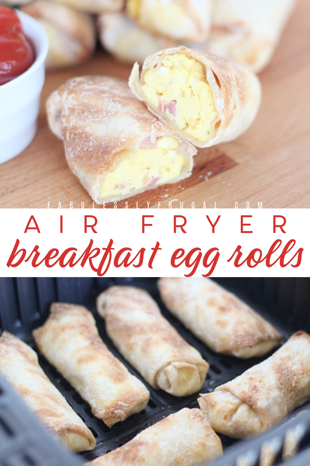 Air Fryer Ham Cheese Breakfast Egg Rolls