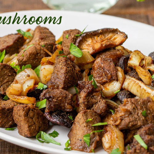 Best Air Fryer Steak Bites Recipe with Mushrooms SUPER DELICOUS!